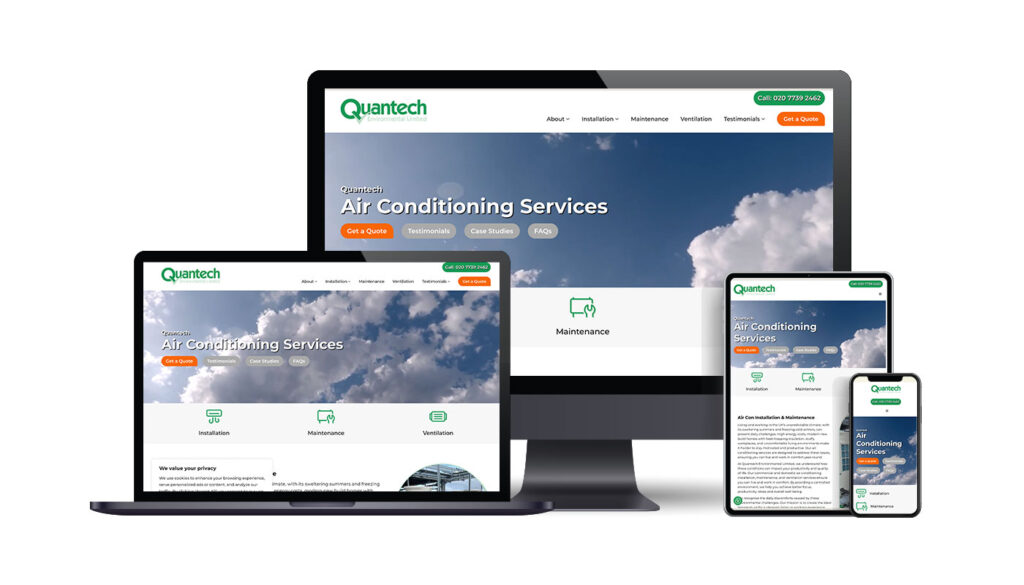 Quantech Air Conditioning Website Created By Click Return
