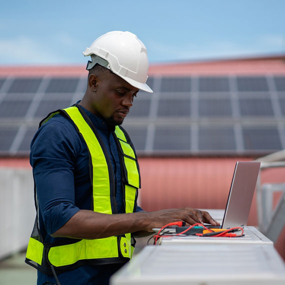 Man working on TM44 Inspection